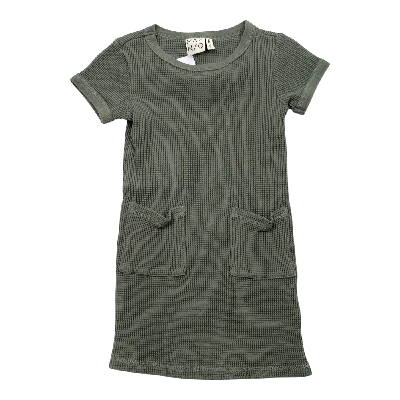 Mainio waffle dress, green | 86/92cm