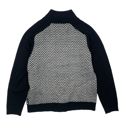 Reima rinteet wool zip sweater, black/white | 122cm