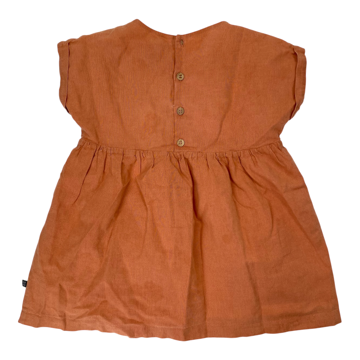 Kaiko linen dress, coral | 86/92cm