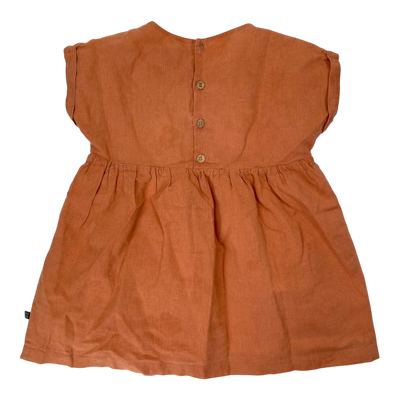 Kaiko linen dress, coral | 86/92cm