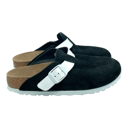 Birkenstock boston suede clog, black/white | 37