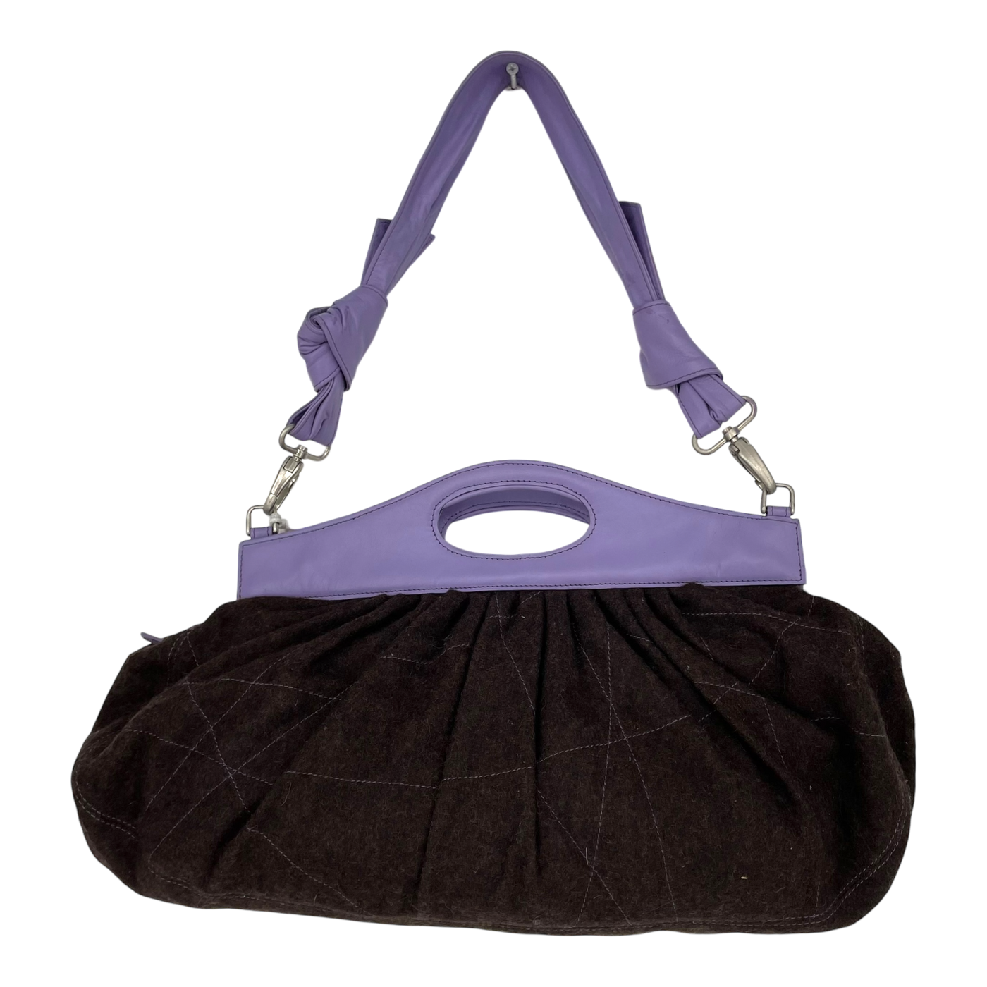 LUMI wool satchel bag, brown