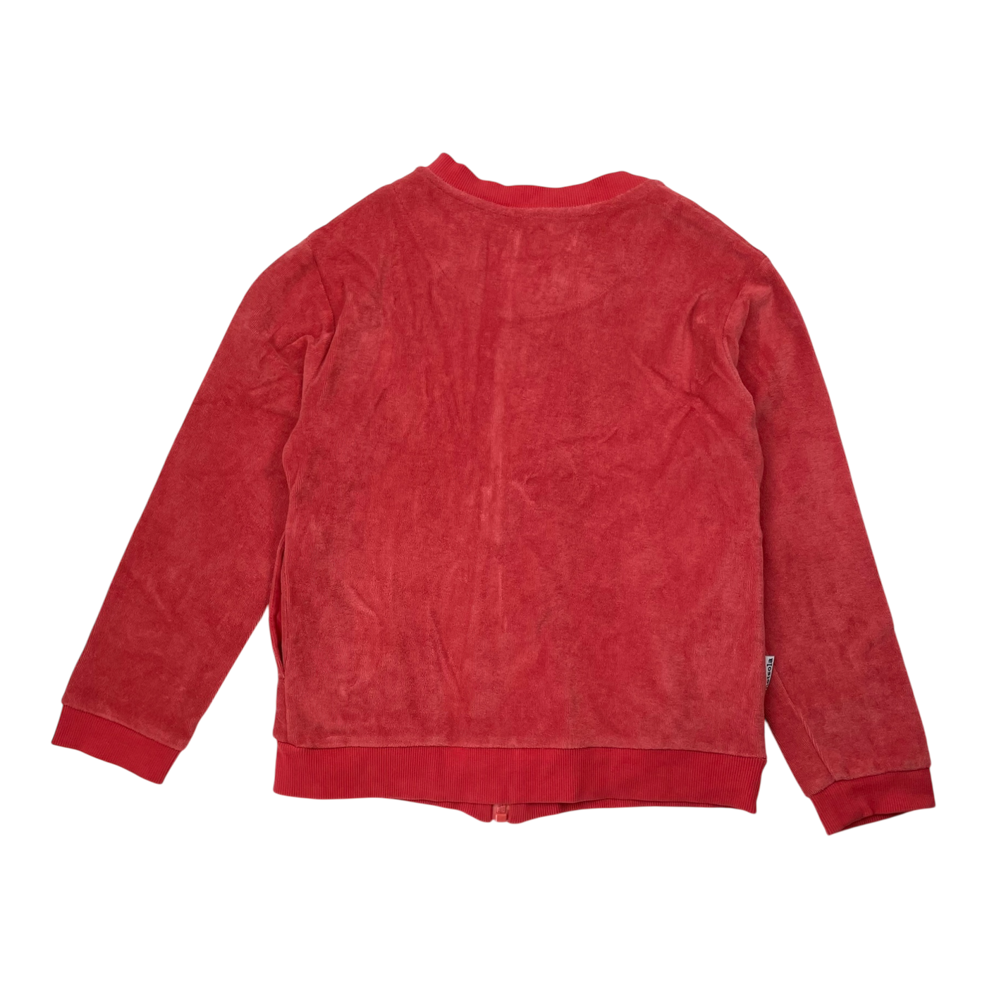 Metsola terry zipper sweatshirt, red | 134/140cm