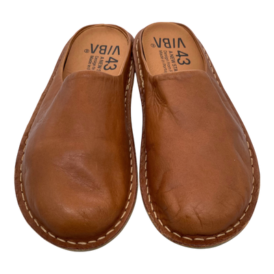 VIBAe Roma leather slippers, cognac brown | 43