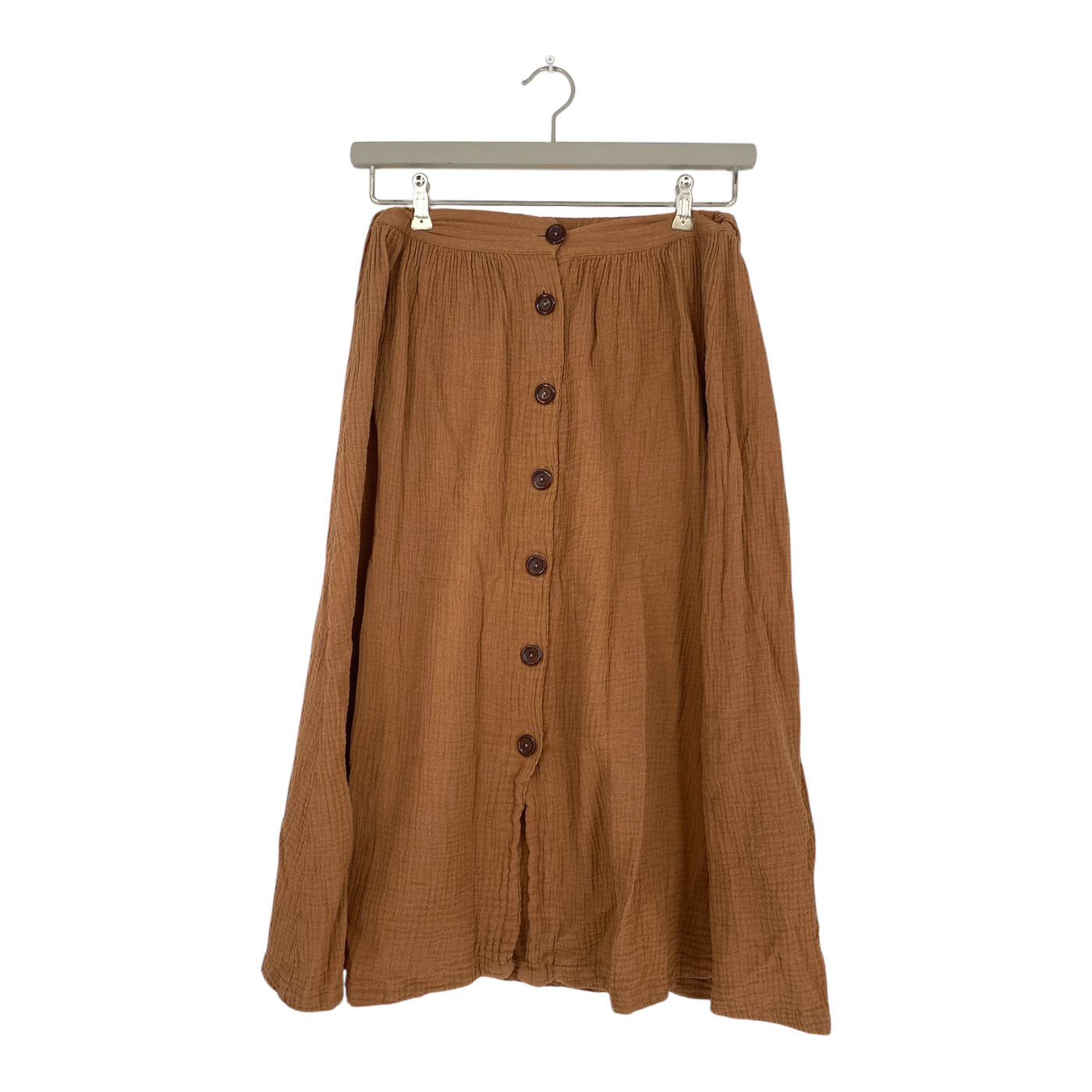 Kaiko muslin button skirt, caramel | woman M