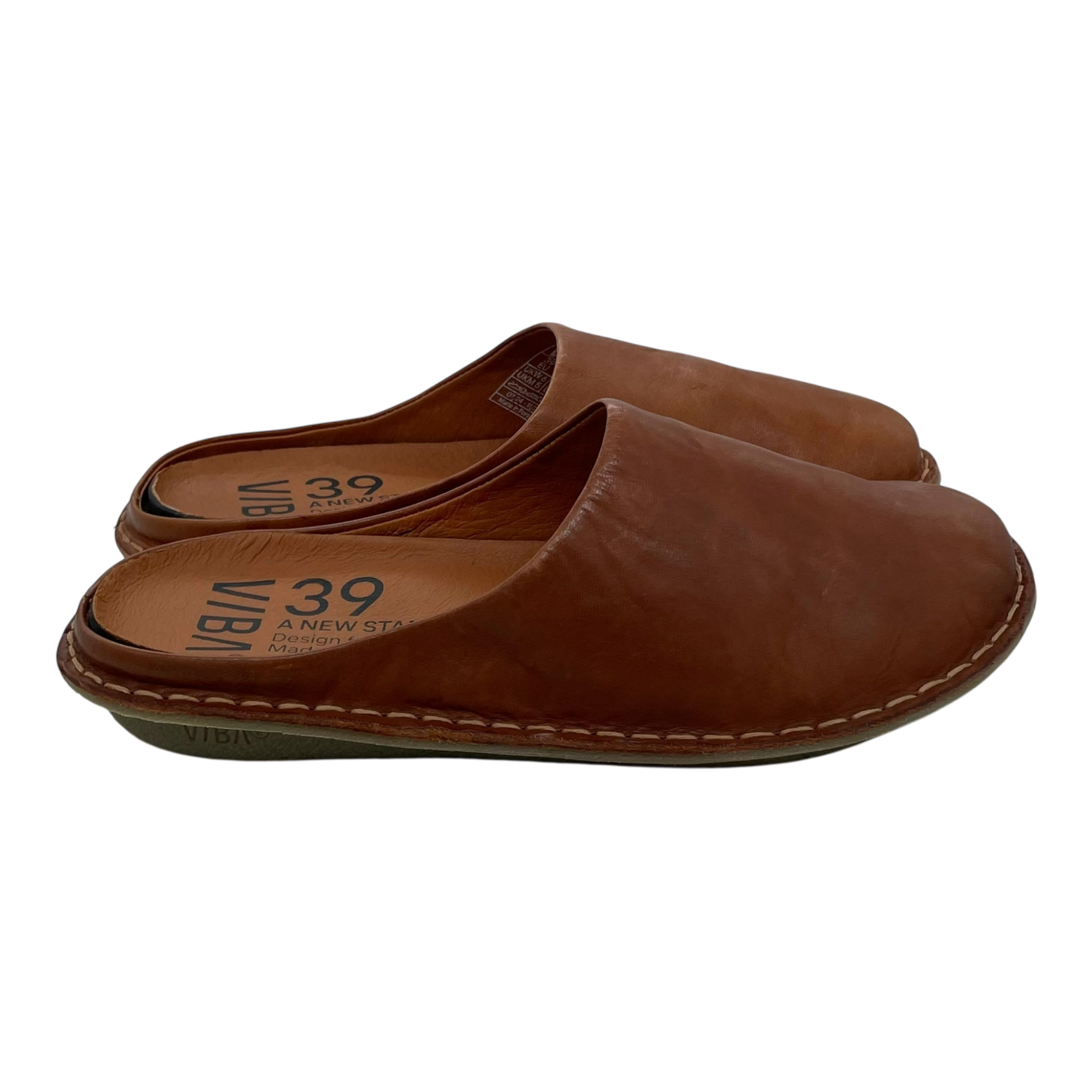VIBAe Roma leather slippers, cognac brown | 39
