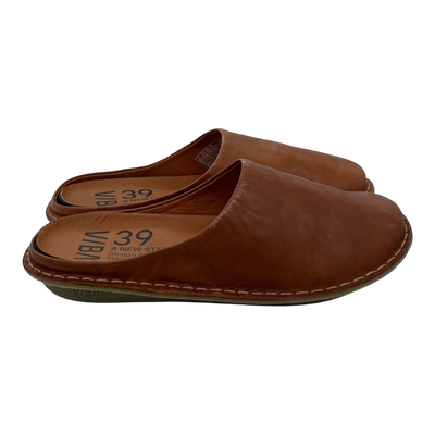 VIBAe Roma leather slippers, cognac brown | 39