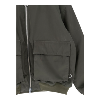 Embassy of Bricks and Logs mapes bomber jacket, black olive | unisex L