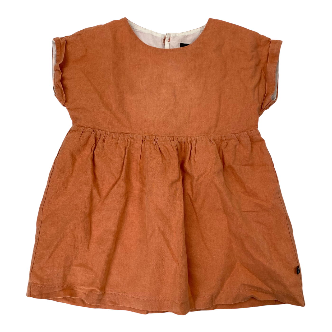 Kaiko linen dress, coral | 86/92cm