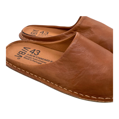 VIBAe Roma leather slippers, cognac brown | 43