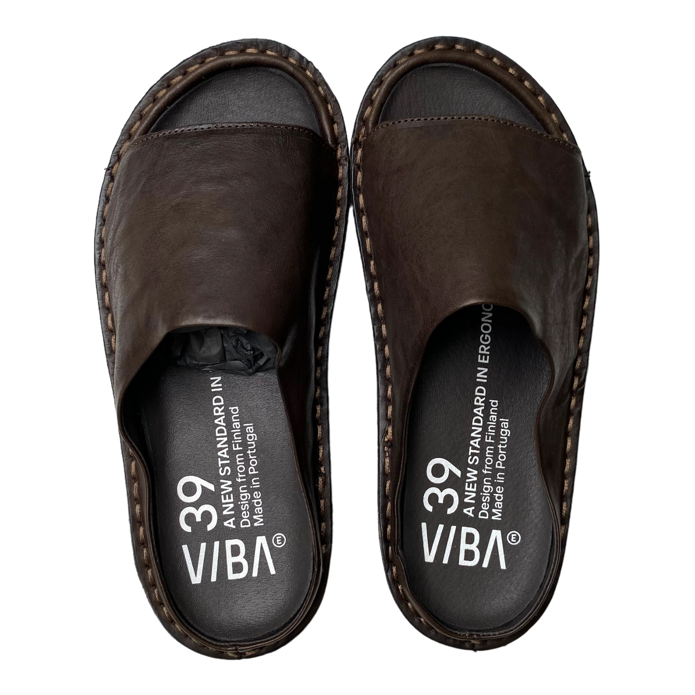 VIBAe Saint Tropez leather sandals, cocoa brown | 39