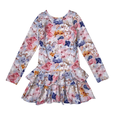 Gugguu frilla dress, flower | 122cm