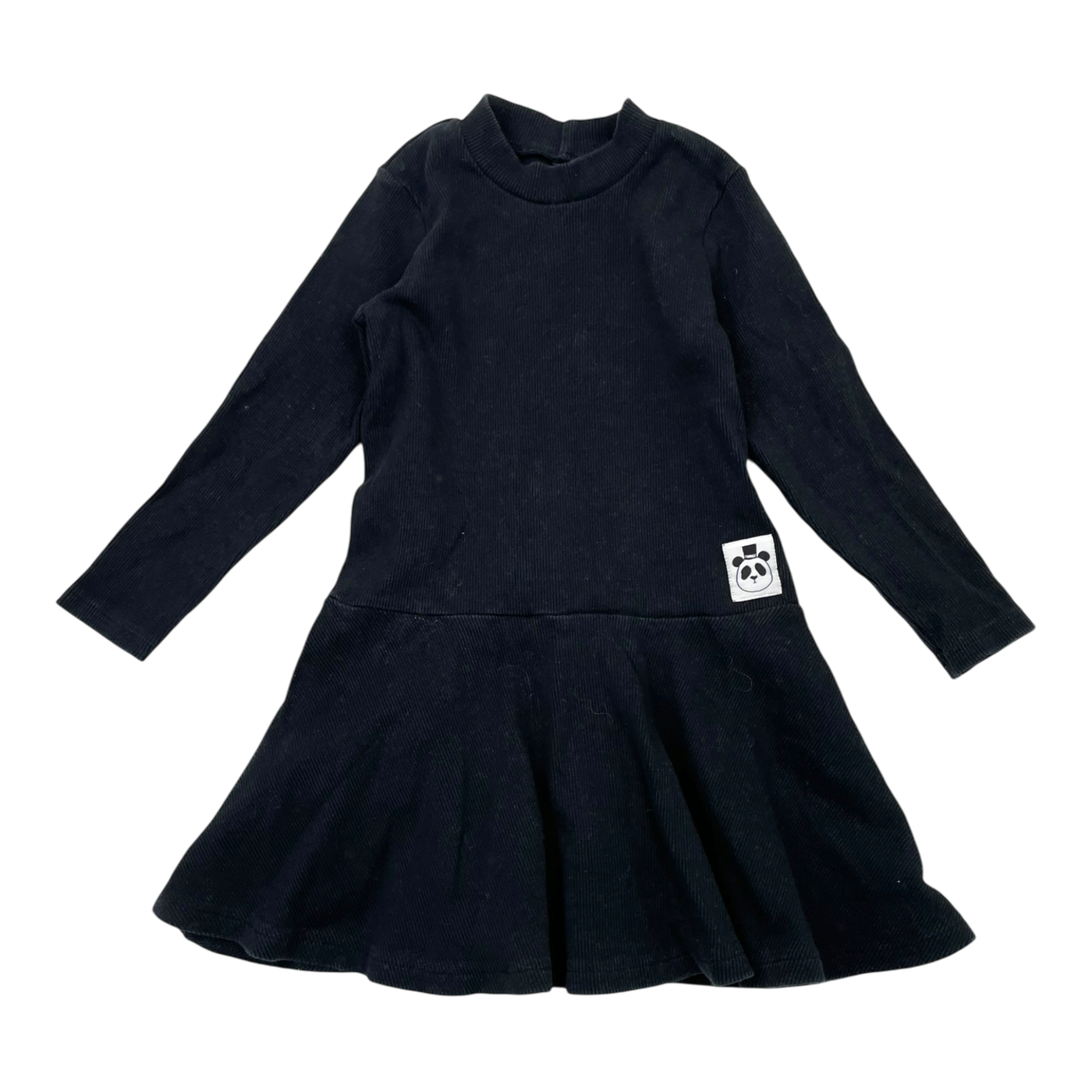 Mini Rodini rib dress, black | 92/98cm