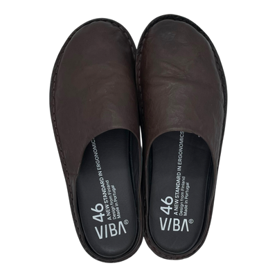 VIBAe Roma leather slippers, cocoa brown | 46