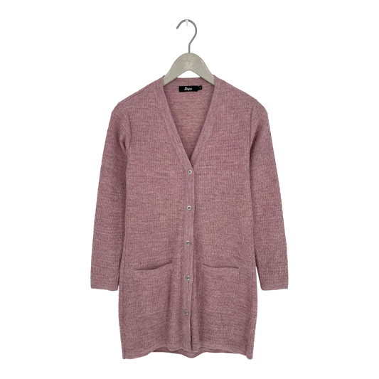 Alpa alpaca drizzle cardigan, mauve | woman S