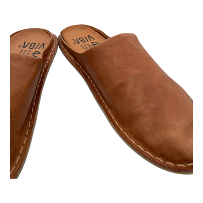 VIBAe Roma leather slippers, cognac brown | 46