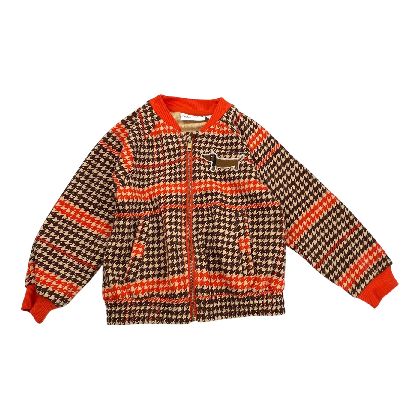 Mini Rodini sweat jacket, red / brown | 104/110cm