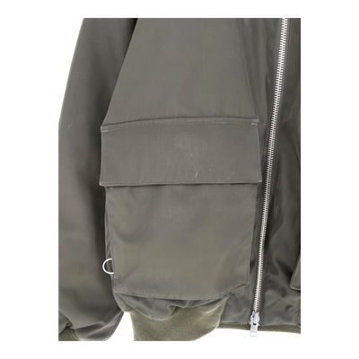 Embassy of Bricks and Logs mapes bomber jacket, black olive | unisex L