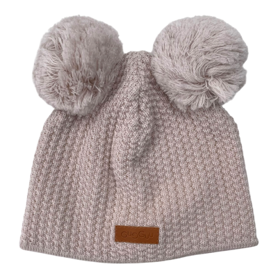 Gugguu merino beanie with 2 poms, wheat | 52/53cm