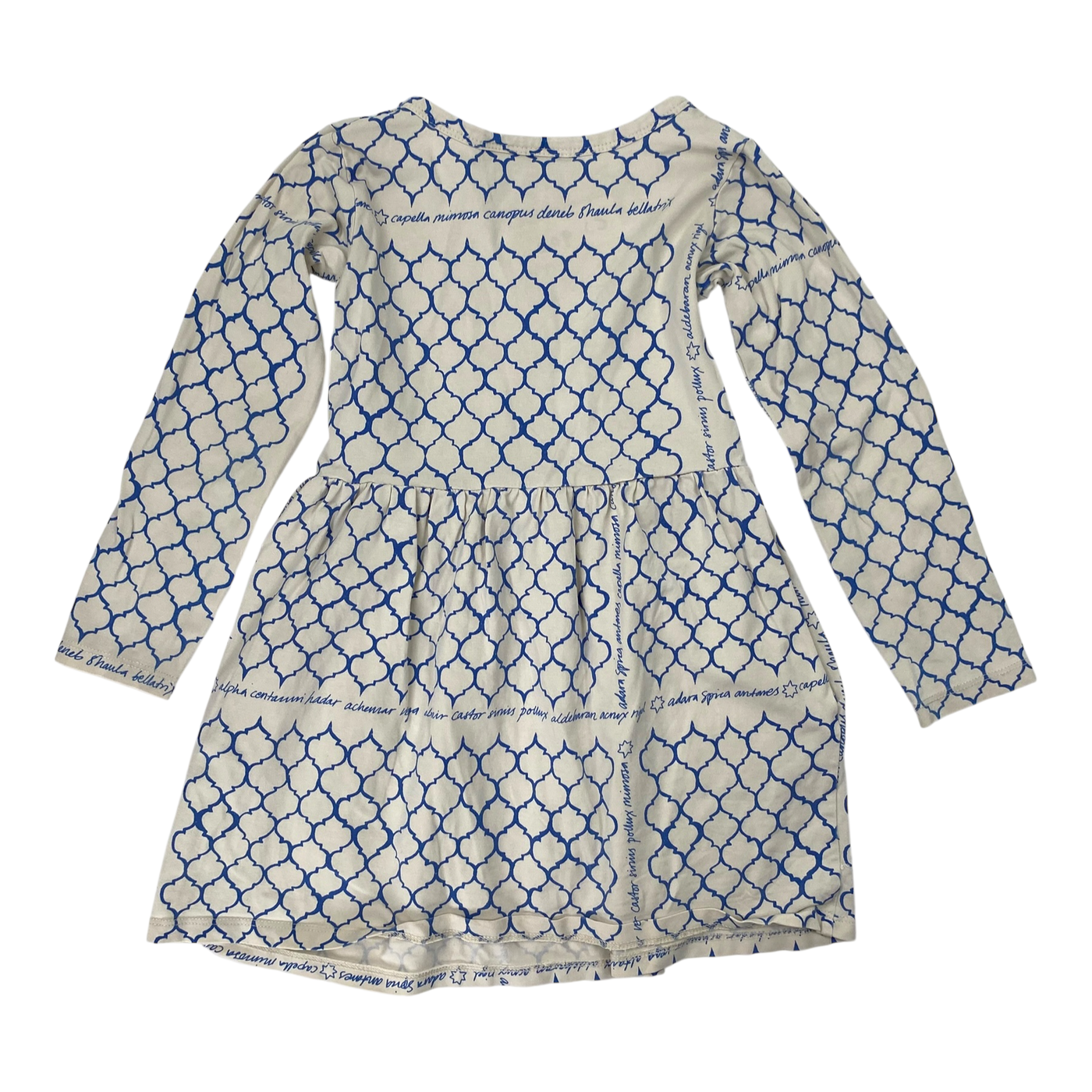 Mini Rodini dress, blue/cream | 104/110cm