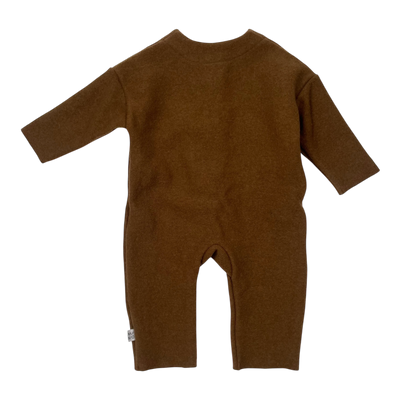 Mainio boiled wool jumpsuit, brown | 62/68cm