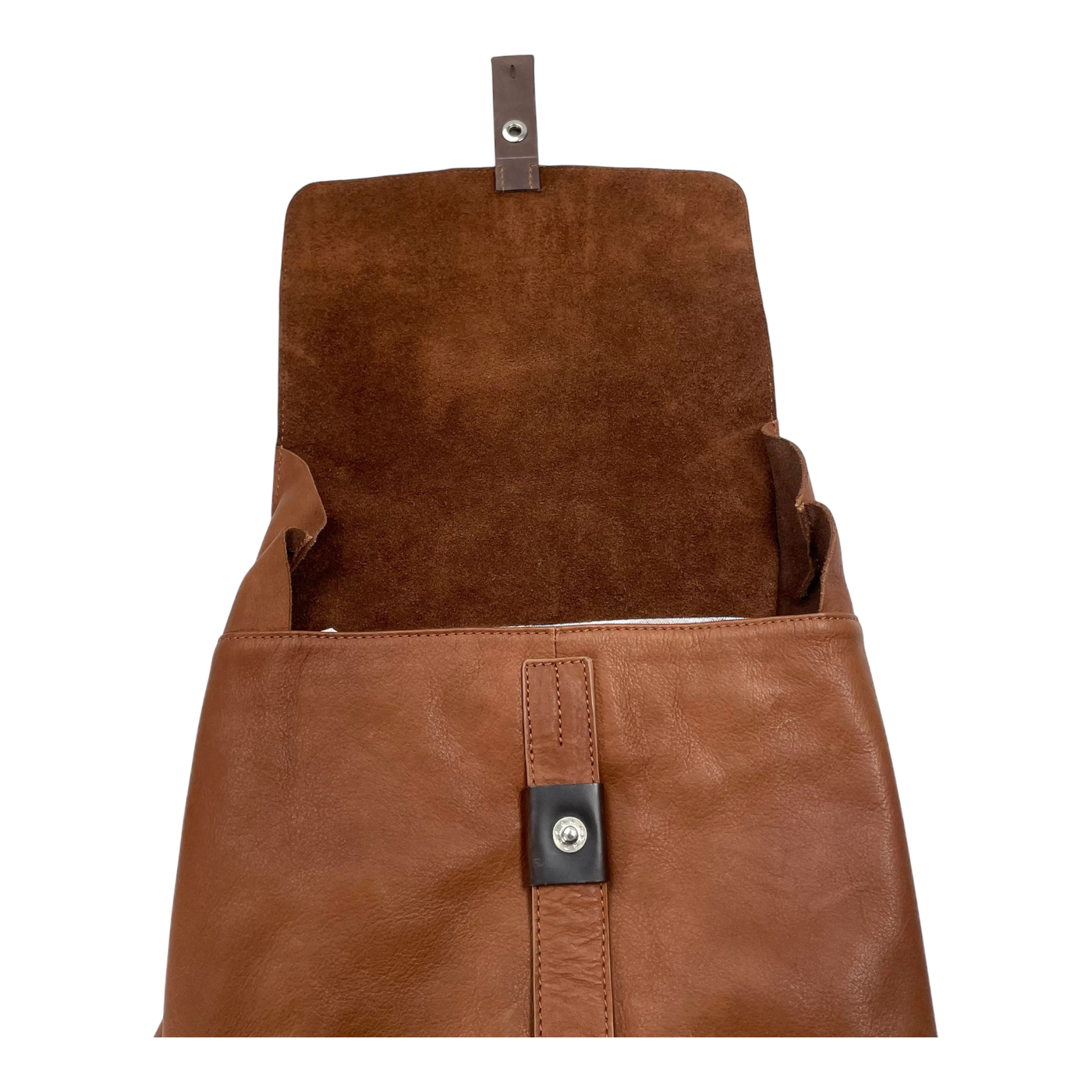 Harold's Bags leather lift notebook backpack, cognac brown