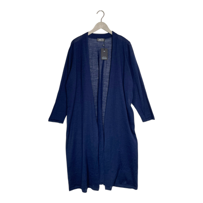 Alpa swan long cardigan in alpaca and silk, dark blue | woman XXL