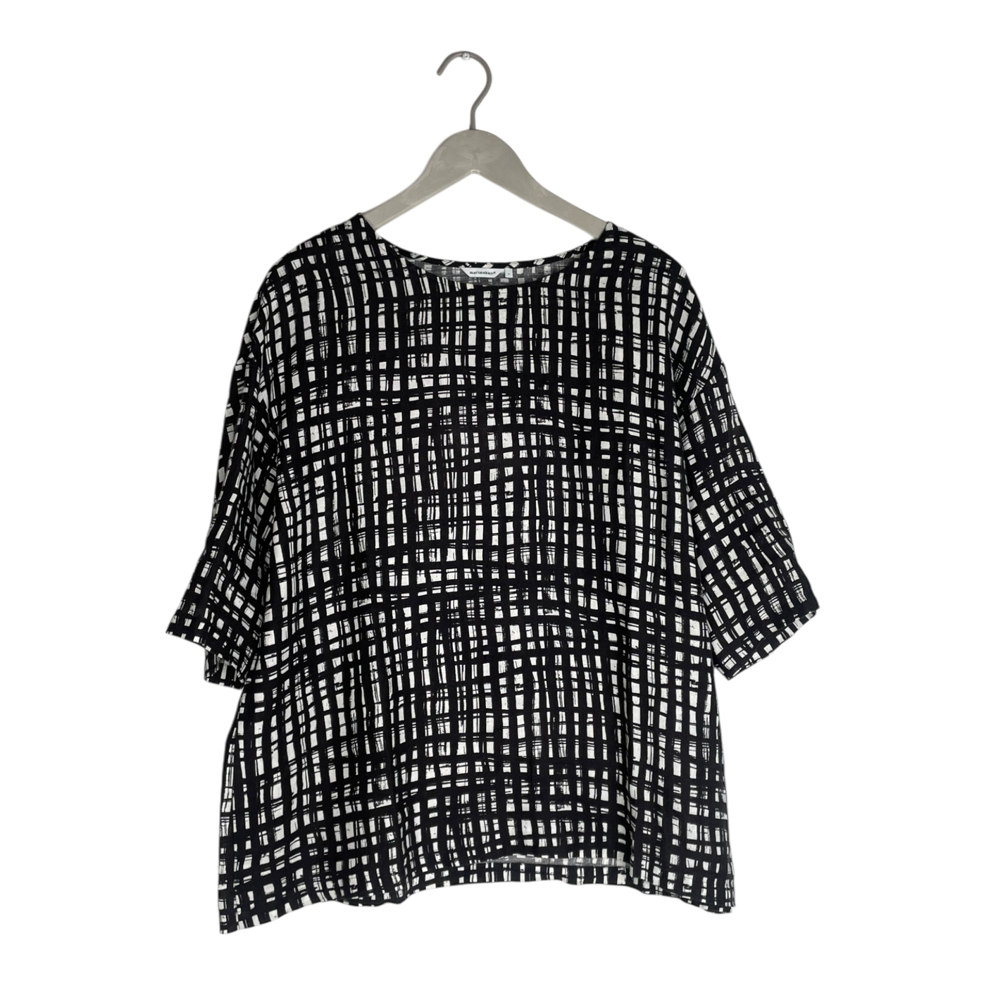 Marimekko linen shirt, black & white | woman S