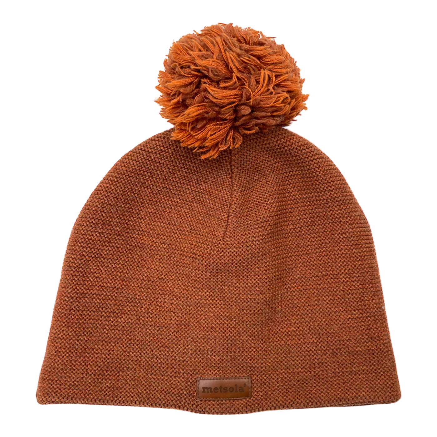 Metsola merino wool beanie with pom, orange | 56/58 cm