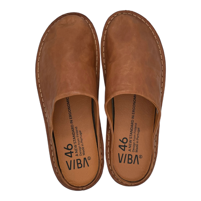 VIBAe Roma leather slippers, cognac brown | 46