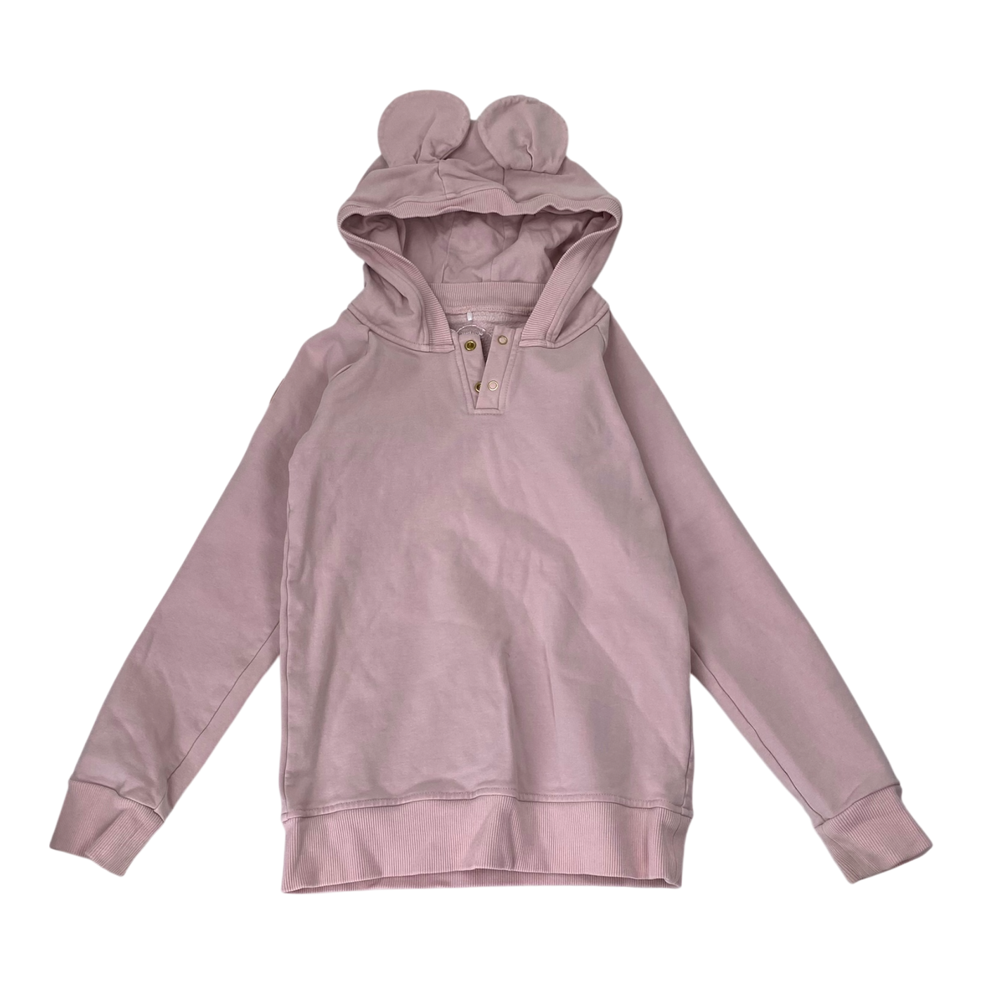 Metsola bear ear hoodie, pink | 122/128cm
