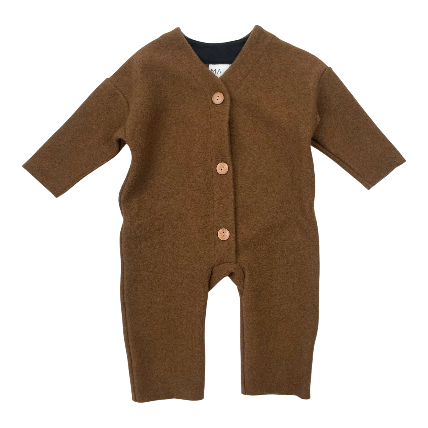 Mainio boiled wool jumpsuit, brown | 62/68cm