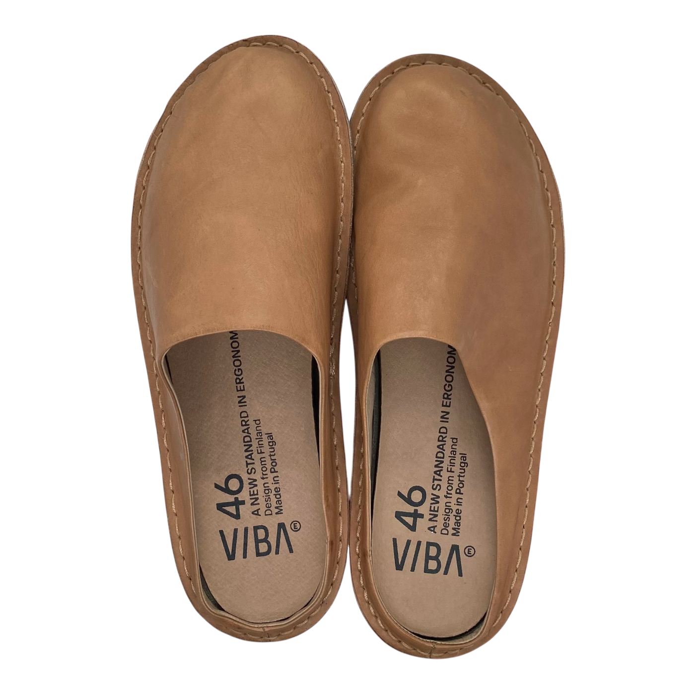 VIBAe Roma leather slippers, fawn tan | 46