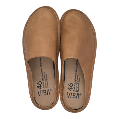 VIBAe Roma leather slippers, fawn tan | 46