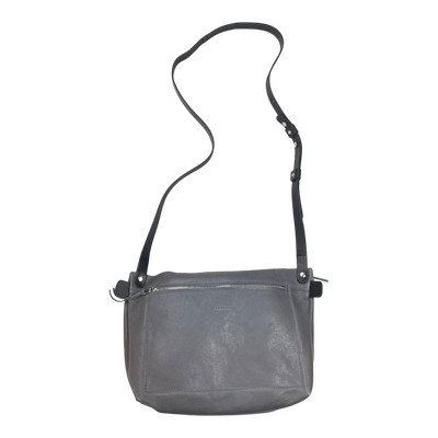 Harold's Bags leather nabuku shoulderbag, grey