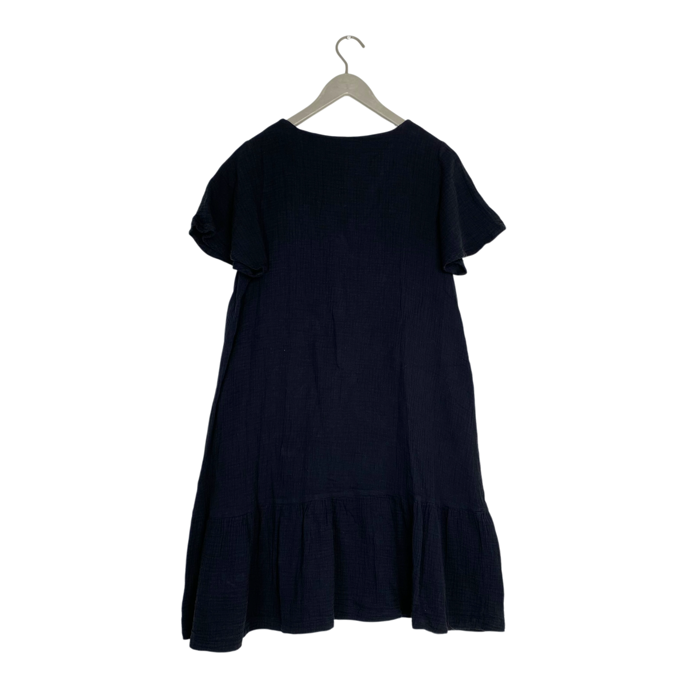 Kaiko muslin frill button dress, black | woman S