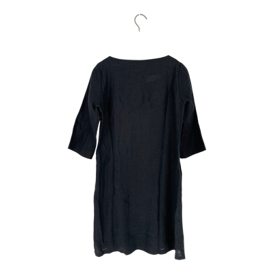 Bypias linen dress, black | woman XS/S