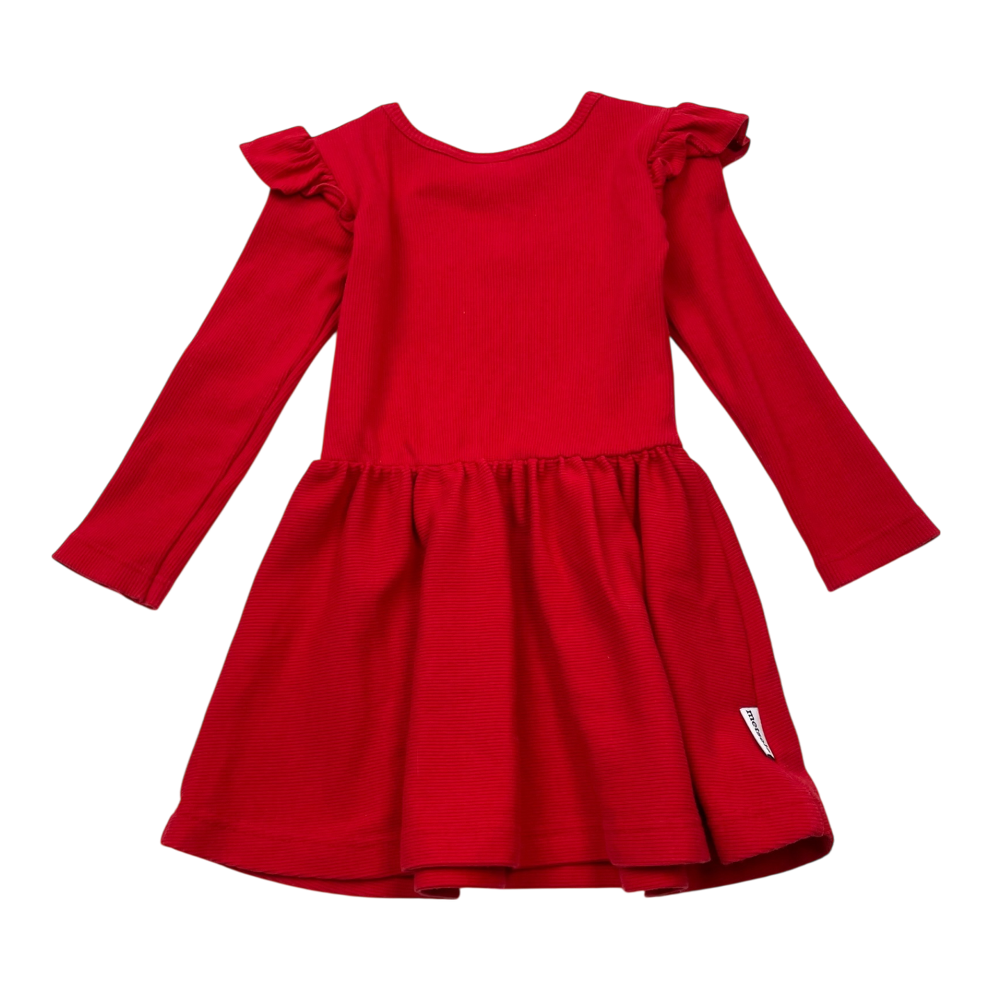 Metsola rib dress, red | 86/92cm