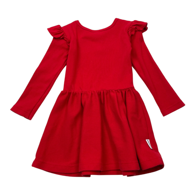 Metsola rib dress, red | 86/92cm