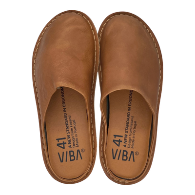 VIBAe Roma leather slippers, cognac brown | 41
