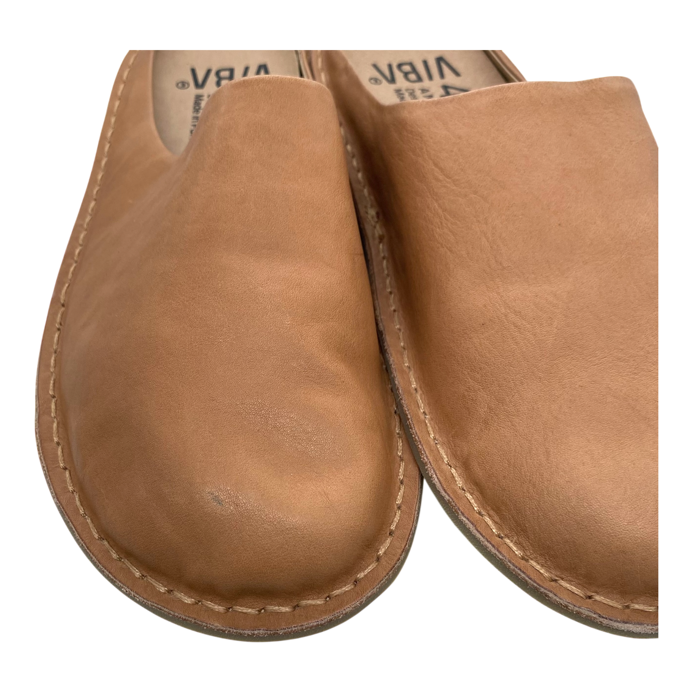 VIBAe Roma leather slippers, fawn tan | 46
