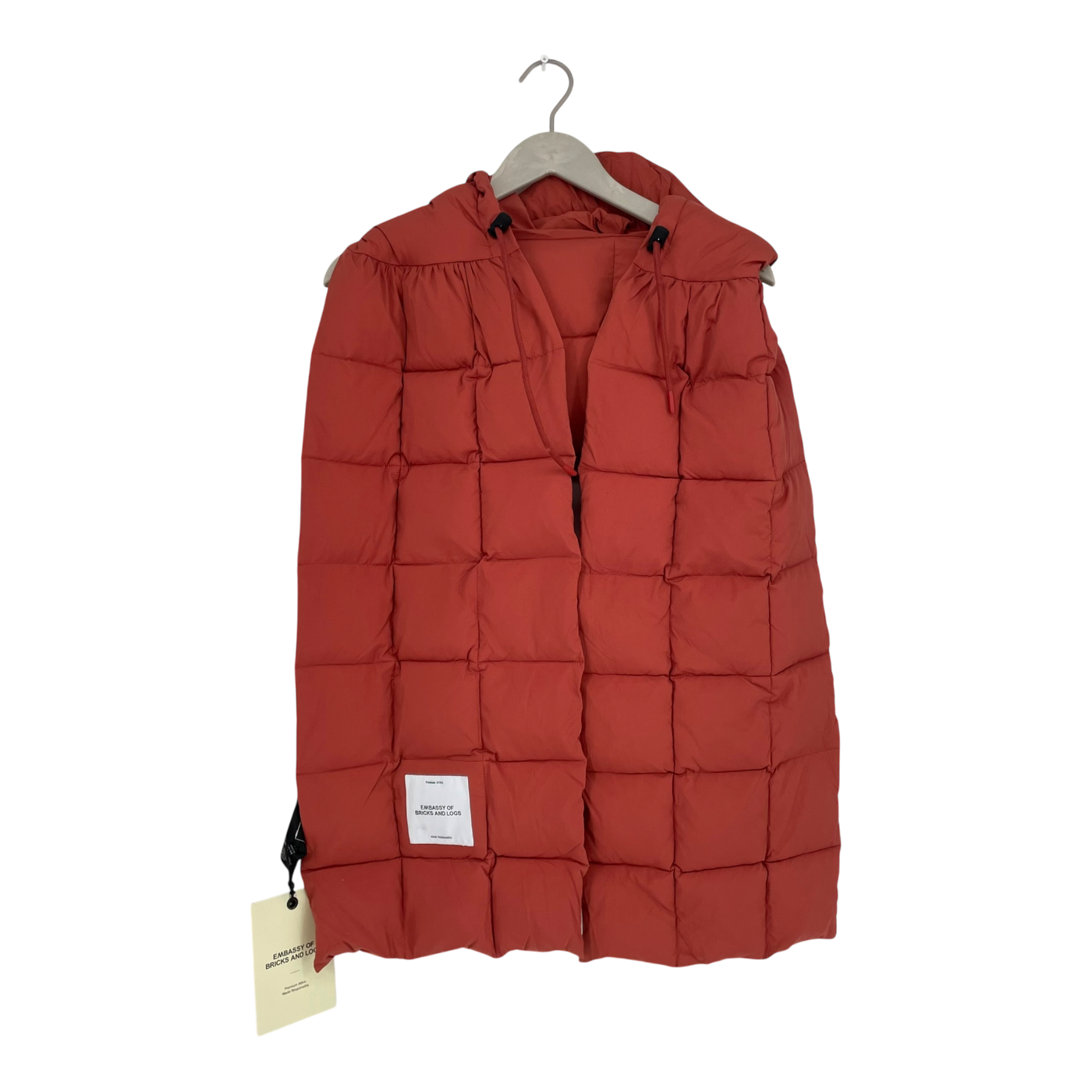 Embassy of Bricks and Logs dublin puffer scarf, brick red