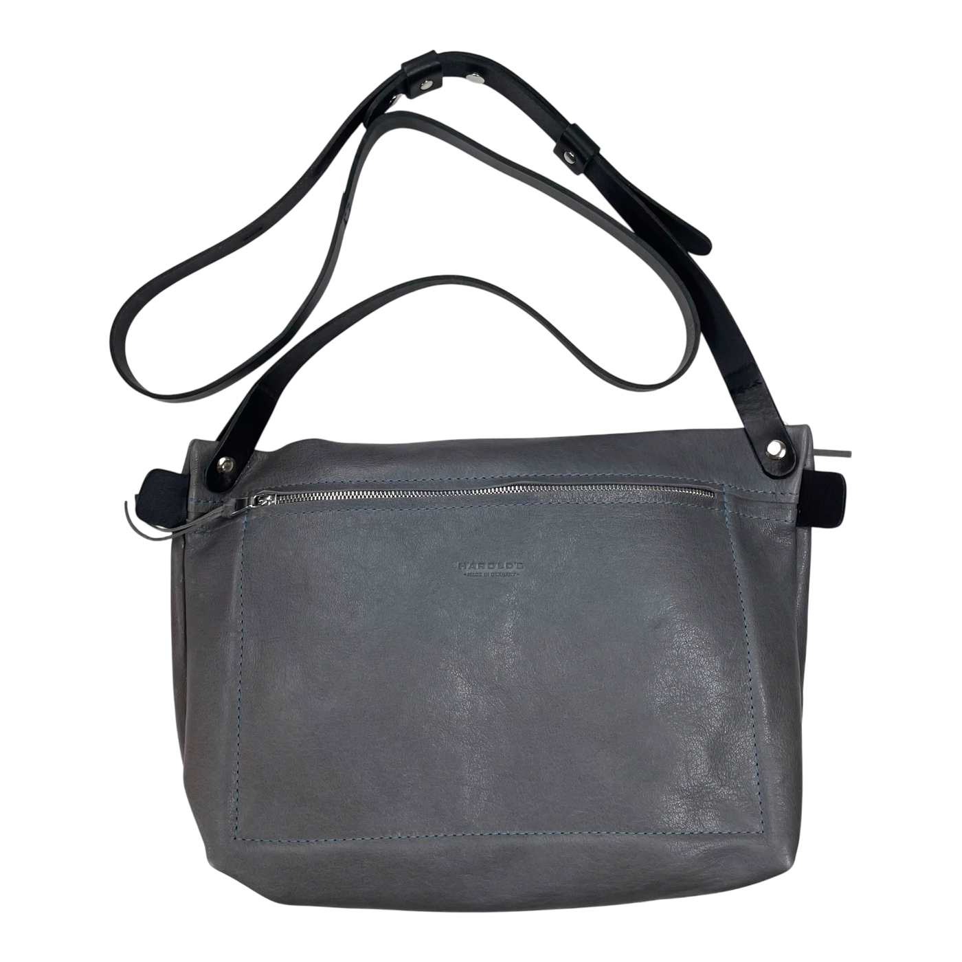 Harold's Bags leather nabuku shoulderbag, grey