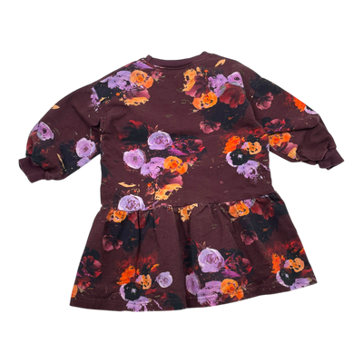 Kaiko sweat dress, flower | 98/104cm