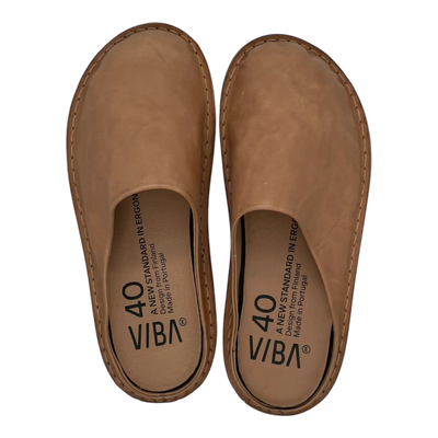 VIBAe Roma leather slippers, fawn tan | 40