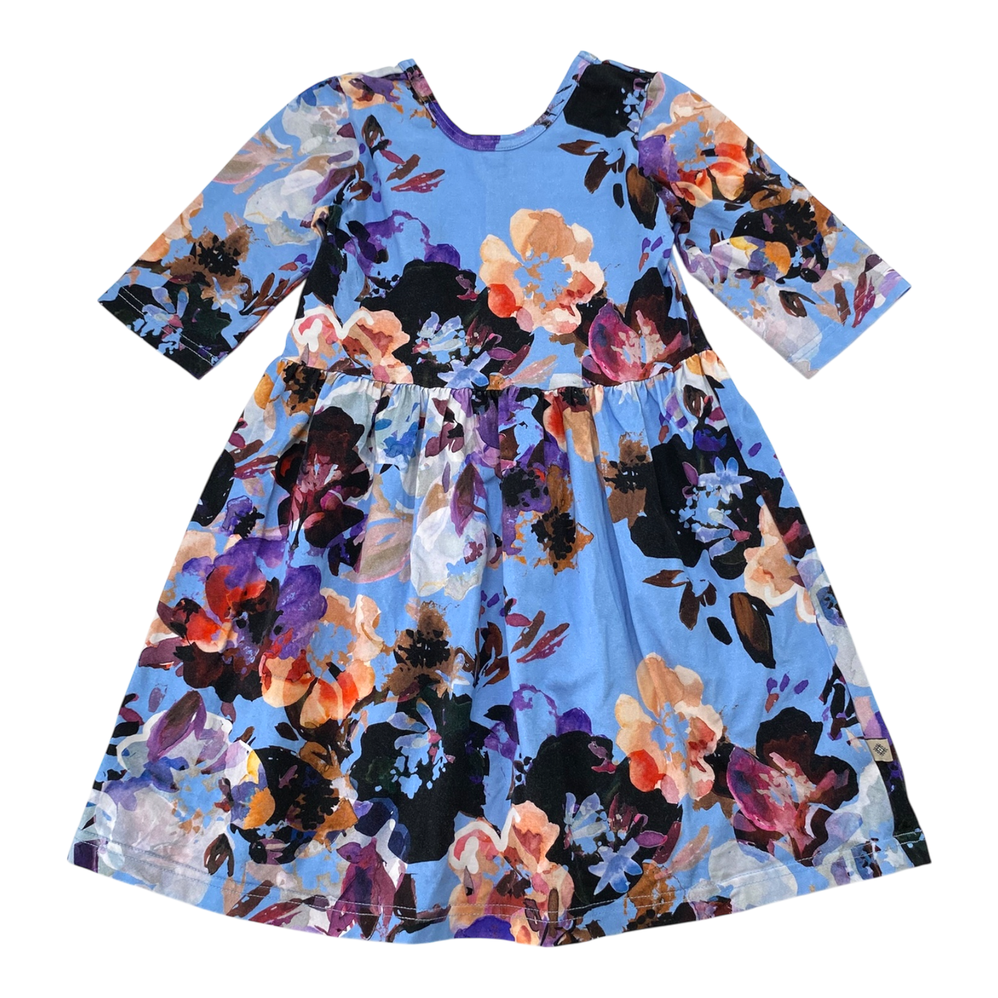 Kaiko dress, sky blue anemone | 110/116cm