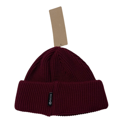 Superyellow merino wool beanie, dark red | adult onesize