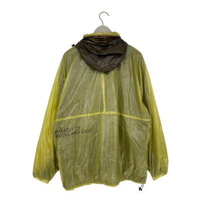 Embassy of Bricks and Logs marpak rain jacket, lime green | woman L