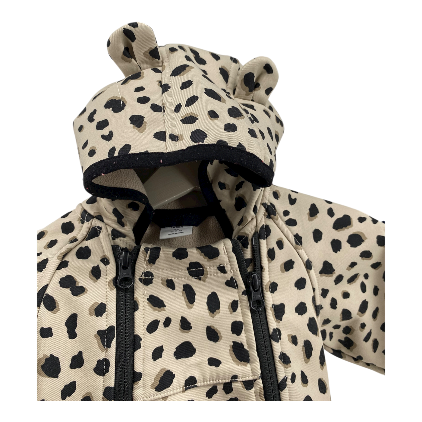 Polarn O. Pyret animal ear softshell overall, beige | 74cm