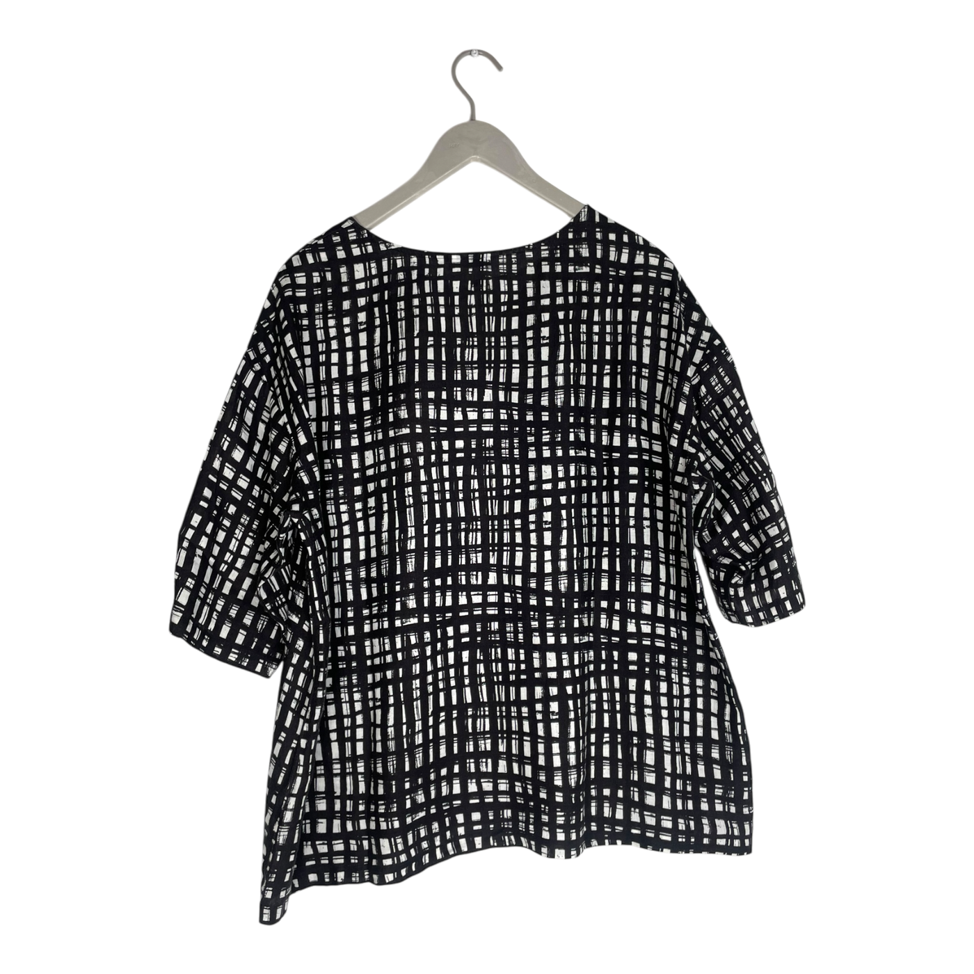 Marimekko linen shirt, black & white | woman S